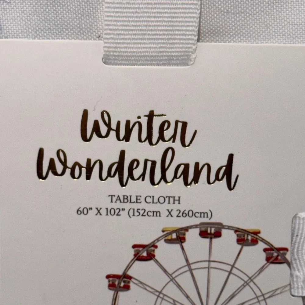 Mireille Designs 60x102 Winter Wonderland Tablecloth Christmas Village Holiday